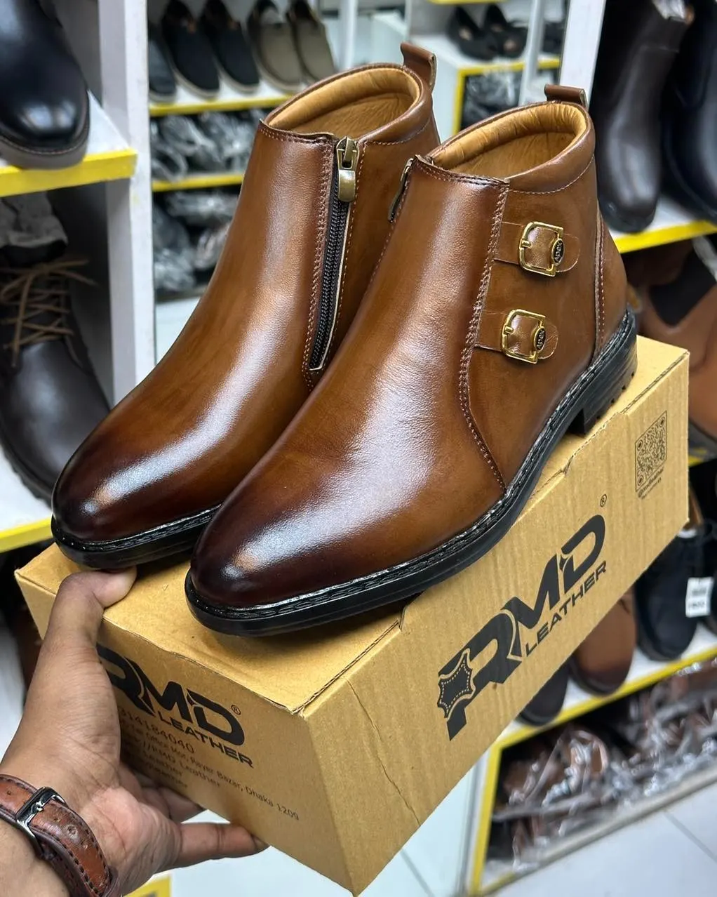 Premium Genuine Leather Double (A) Buckle BOOT - TPR