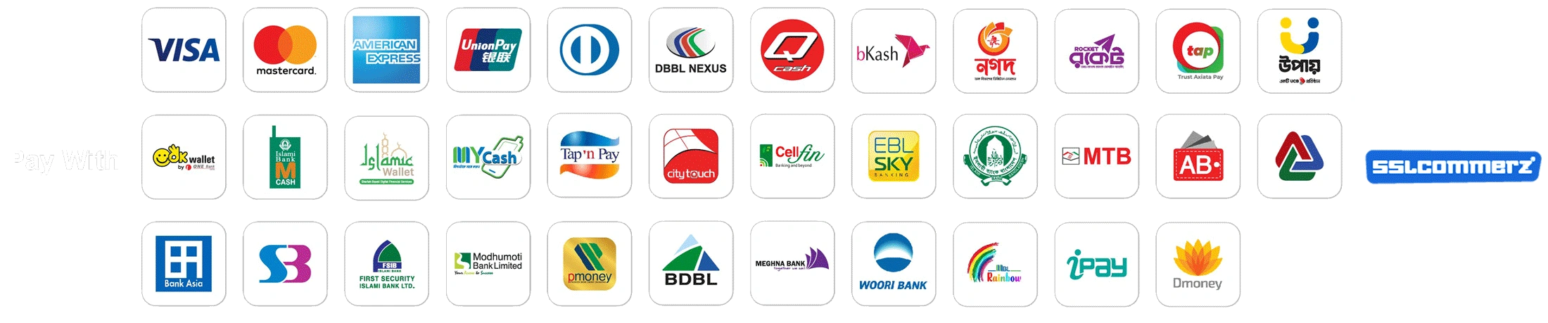 Accepted payment methods